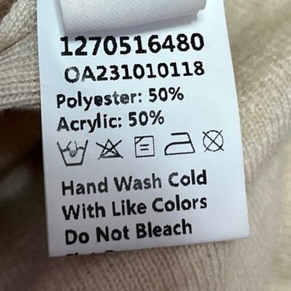 Commense Women's Beige Off The Shoulder Long Sleeve Knit Sweater Top Size S - Picture 5 of 5